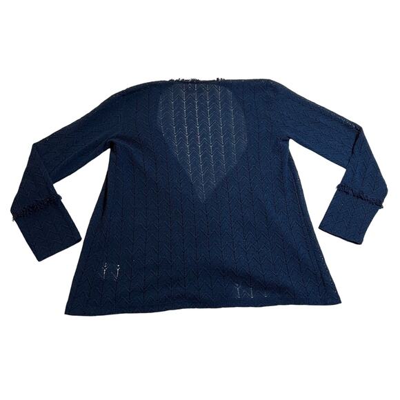 Style & Co. Pontelle Knit Open Front Cardigan w/ Fringe Trim Size PP Coastal - Picture 2 of 7